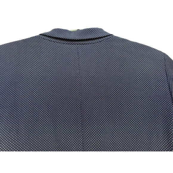 Chicos Womens Knit Polka Dot Blazer Size 1 (8/10)Navy White Blue Stretch - Picture 9 of 9